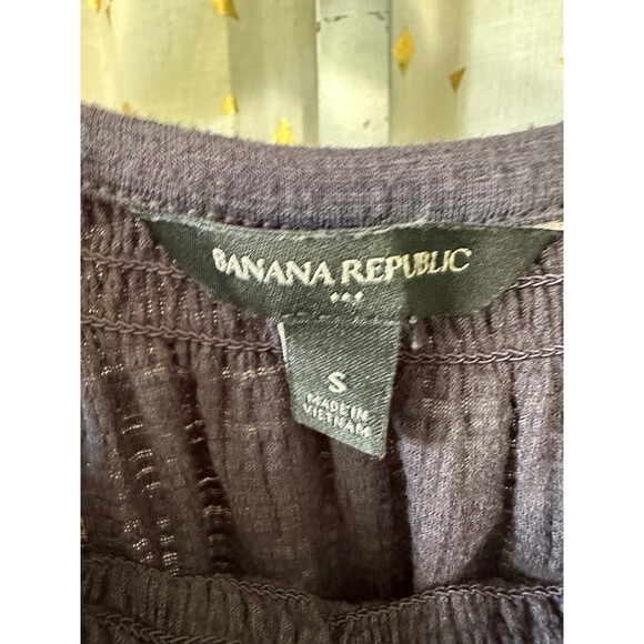 Banana Republic Factory Navy Blue Scrunch Front Sleeveless Textured Blouse Top S - Picture 3 of 4